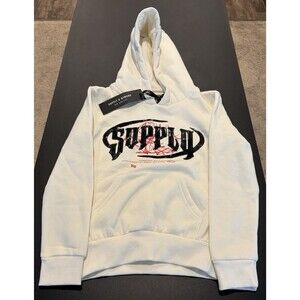 Supply & Demand Men’s Chrome HD Graphic Hoodie Cream Size Small NWT Free Ship
